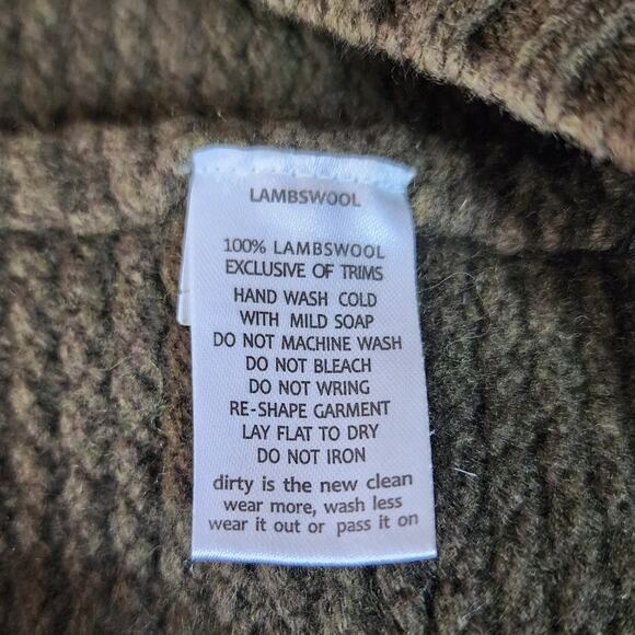 Toad & Co Green Lambswool Malamute Waffle Knit Elbow Patch Textured Sweater XL - Picture 6 of 6